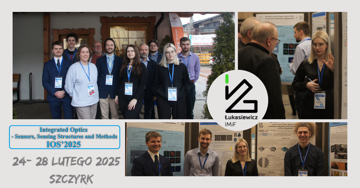 baner ze zdjęciami elegancko ubranych ludzi na targach - logo integrated optics - sensors, senesing, structures and methods ios 2025