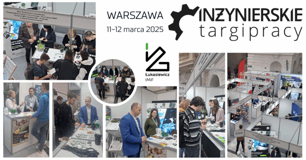 baner, mozaika zdjęć z wydarzenia/targów inżynierskie targi pracy, warszawa 11-12 marca 2025, logo łukasiewicz imif
