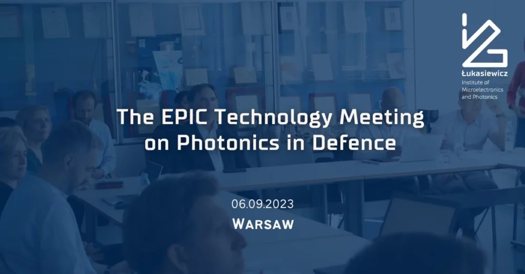 plakat "The EPIC Technology Meeting on Photonics in Defence 06.09.2023 Warsaw"
