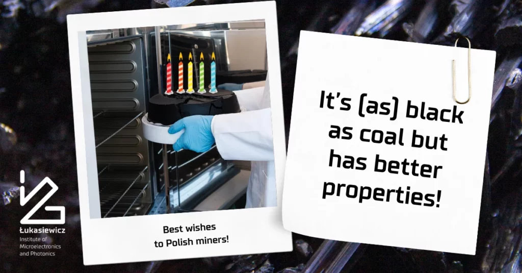 obrazek z podpisem bes wishes to polish miners a obok napis "its as black as coal but has better properties"