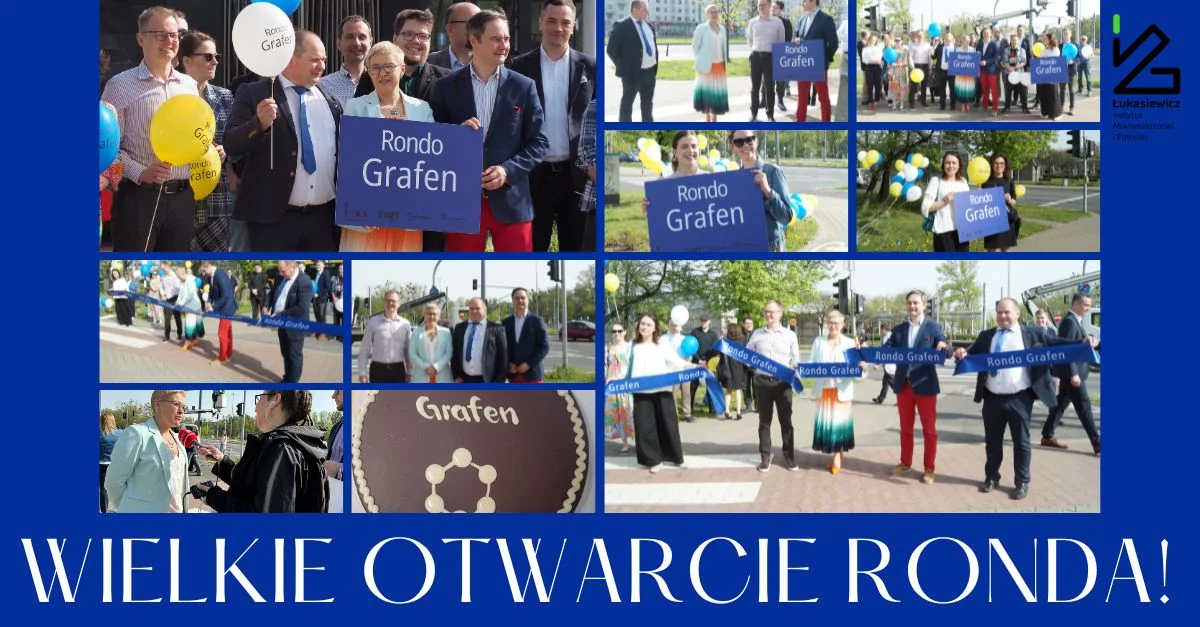 mozaika zdjęć z wielkiego otwarcia ronda, rondo grafen, podpis "WIELKIE OTWARCIE RONDA!"