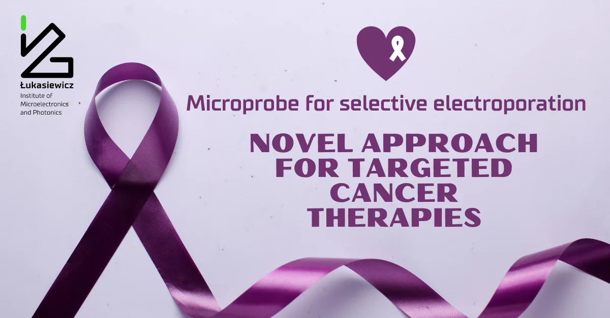 fioletowa wstążka, a obok napis "Microphobe for selevtive electroporation, Novel approach for targeted cancer therapies"