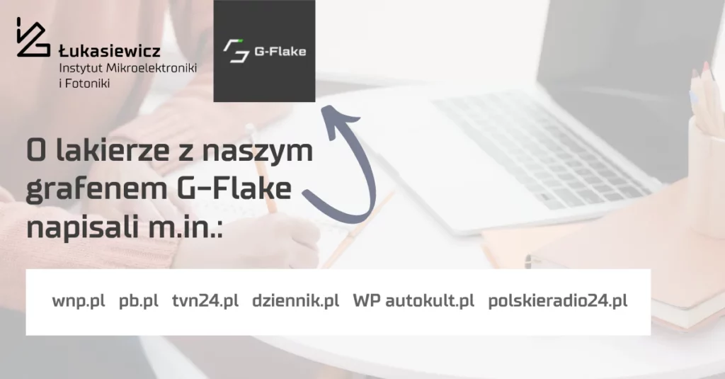 obrazek przedstawiający laptop i informację, które media napisały o lakierze z grafenem