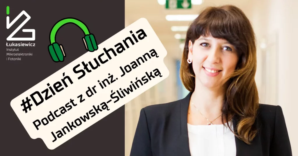 obrazek ze zdjęciem Dr iż. Joanny Jankowskiej-Śliwińskiej i napisem #dzień słuchania podcast
