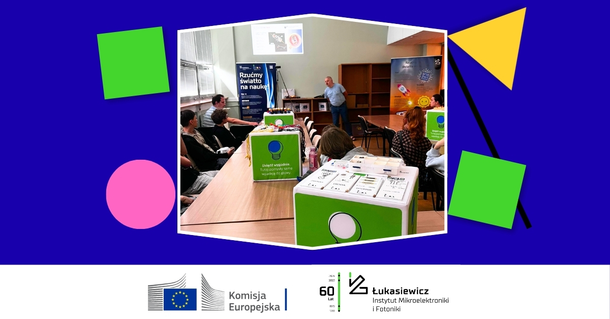 Uczniowie podczas warsztatów technologicznych w Łukasiewicz – Instytucie Mikroelektroniki i Fotoniki podczas Festiwalu Nowego Europejskiego Bauhausu